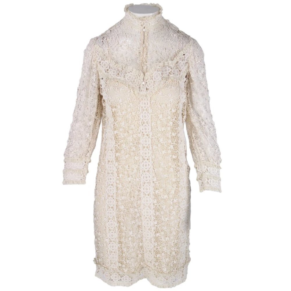 Double RL Ralph Lauren Victorian Cream Lace Overlay Dress Medium NWT